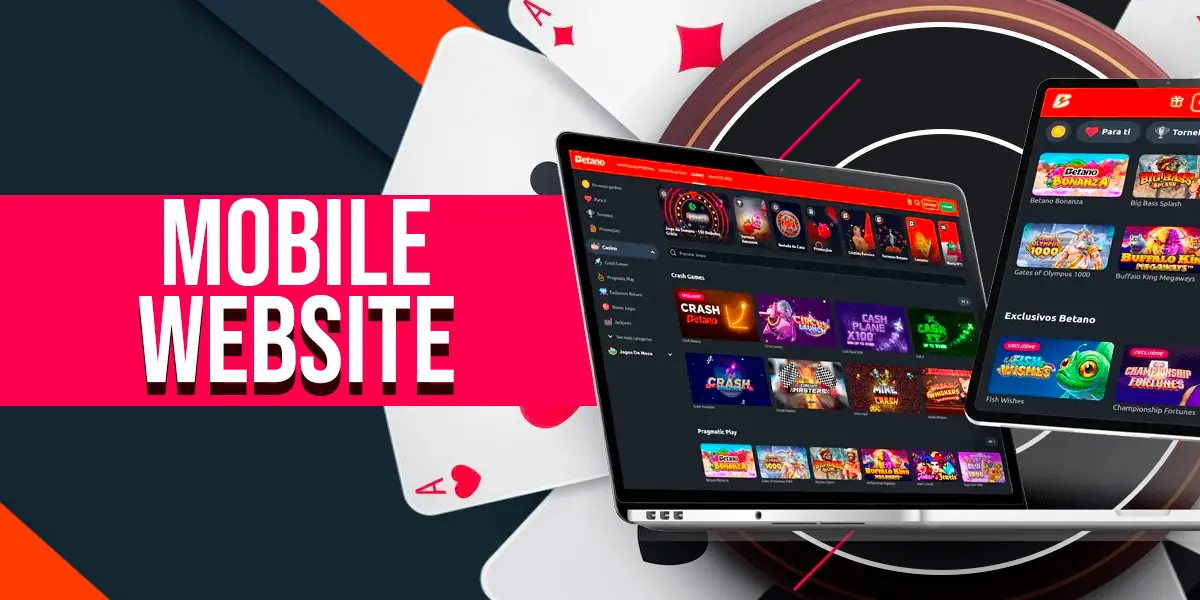 Betano mobile Website auf Smartphone und Tablet