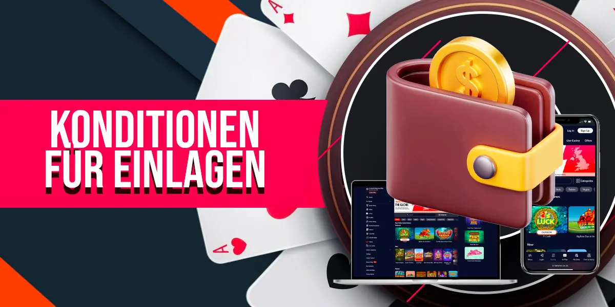 Methoden und Bedingungen für die Einzahlung