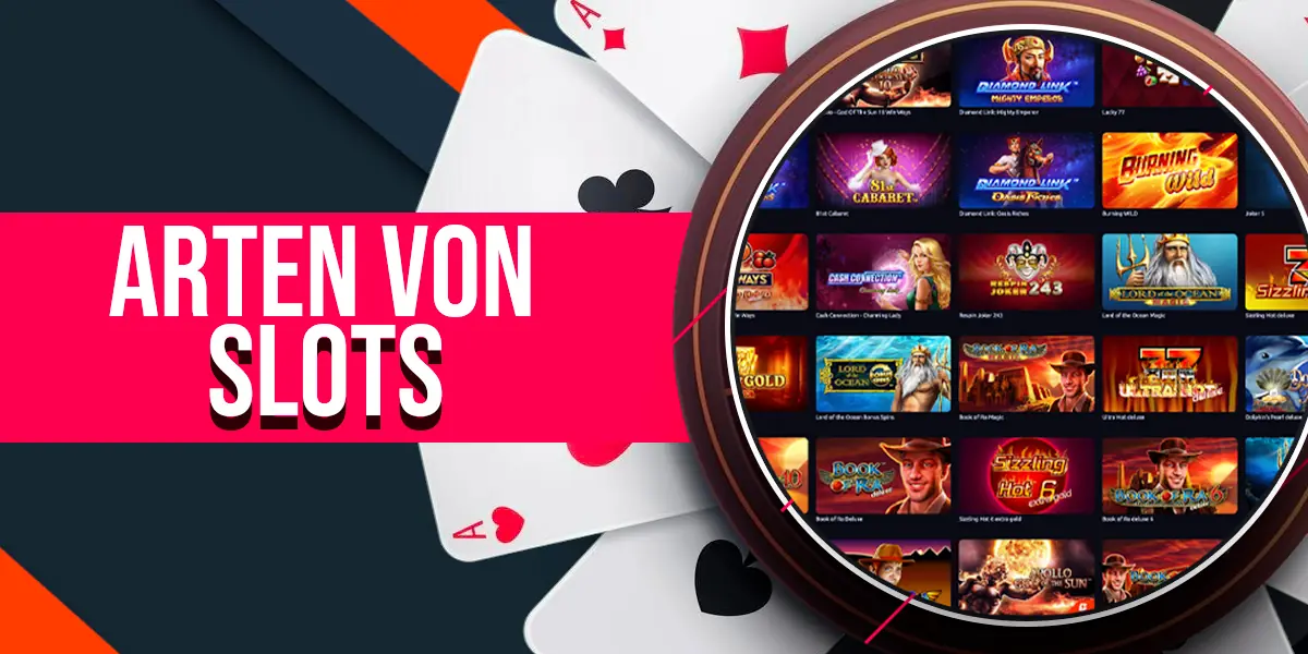 Übersicht der Slot-Arten bei Betano: Klassische, Video, Megaways, Book und Cluster Pays mit Beispielen